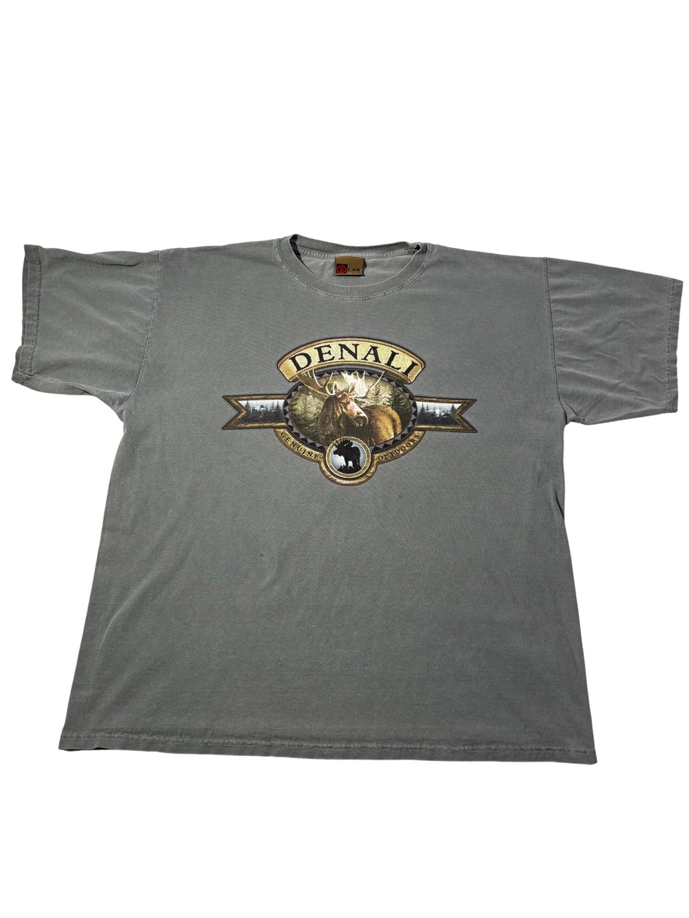 D Lab Men's Gray Denali Outdoors Graphic Logo Short Sleeve Crew Neck T-Shirt XL